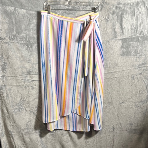 NWT Wrap skirt Nordstrom summer colors  Midi Wrap Skirt lightweight size m - Picture 1 of 7